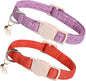 Elegant little tail 2 Pack Cat Collar- Halloween Orange&Purple Linnet Cat Collars Breakaway with Bell Pendant Wedding Kitten Boy Girl Safety Adjustable 7-12 Inch Collar for Small Cats Puppy
