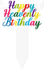 BUoonyer Stake Graves Cemetery Decorations - Happy Birthday in Heaven Metal Memorial Grave Markers, Happy Heavenly Birthday Graveyard Sympathy Plaque, Graveside Burial Decor Sign for Yard Garden