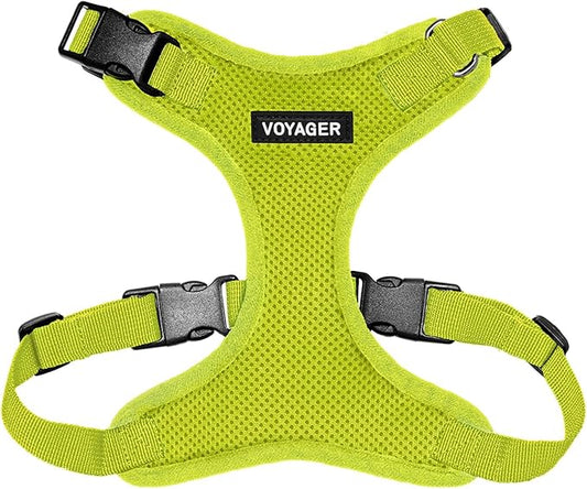 Voyager Step-in Pet Harness - All Weather Mesh, Adjustable Step in Harness for Cats and Dogs by Best Pet Supplies - Lime Green, M