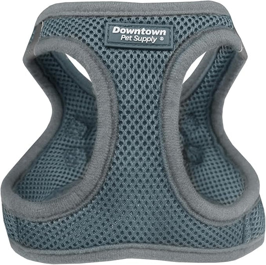 Downtown Pet Supply Step in Dog Harness No Pull, X-Large, Titanium - Adjustable Harness with Padded Mesh Fabric and Reflective Trim - Buckle Strap Harness for Dogs