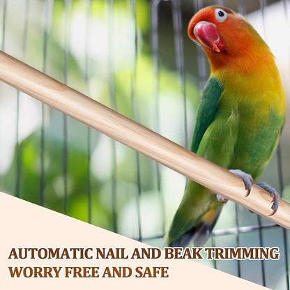 Sintuff 8 Pcs Bird Perches for Cage Accessories, Wooden Perch Rods Replacement with Double Head Slots, 0.6 Inch Diameter Natural Wood Stand for Parrot Macaw Cockatoo Parakeet(24 Inches)