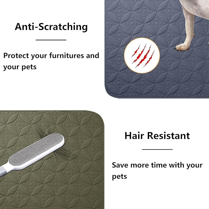 Waterproof Dog Blanket, 30x30 inches Small Pet Couch Covers for Sofa, Chair Bed Furniture Protector from Dogs Washable and Reversible-Blue+Green