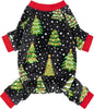 Fitwarm Christmas Tree Dog Pajamas, Christmas Clothes for Small Dogs Boy Girl, Holiday Pet Outfit, Black, Red, Green, Yellow, Large