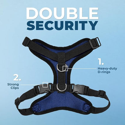 Voyager Step-in Pet Harness - All Weather Mesh, Adjustable Step in Harness for Cats and Dogs by Best Pet Supplies - Royal Blue/Black Trim, XL