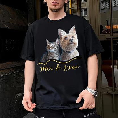H-DEWALL Custom Shirts Custom Bootleg Rap Shirt for Him Custom Face Shirt with Photo Pet Custom Tees Gift for Dog Cat Lover