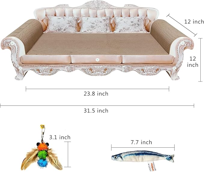 Extra Large Sofa Shaped Cat Scratcher Bed - 31.5 Inches Infinity Durable Corrugated Cardboard Cats Lounge, Modern Stylish Bed,Luxury Scratching Board Couch Scratcher,Protects Furniture