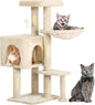 BestPet | 37" Cat Tree Tower | Beige | Sturdy Multi-Level Cat Tree with Plush Condo, Cozy Perch, Sisal Scratching Posts, Hanging Toy and Hammock | Easy Assembly | for Kittens & Adult Cats