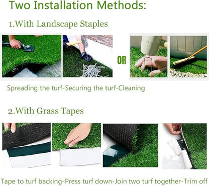 Petgrow Synthetic Artificial Grass Turf 8FTX9FT for Indoor Outdoor Dog Synthetic Grass Mat, Party Wedding Christmas Balcony Garden Astro Turf Rug,Drainage Holes Faux Fake Grass Rug Carpet for Pets
