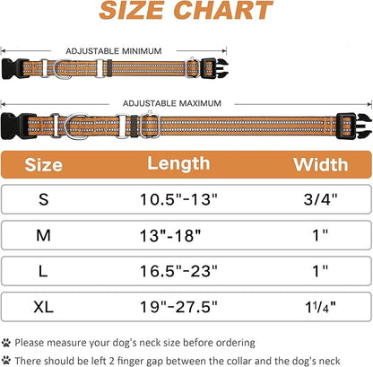 Martingale Dog Collar, Adjustable Nylon Reflective Collar with Quick Release Buckle (Turmeric Brown, Medium)