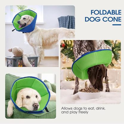 Dog Cone for Large Dogs After Surgery, Adjustable Soft Recovery Cone Collar for Dogs to Stop Licking, Professional Elizabethan Collar for Pet, Recovery Cones for Wound Healing & Hot Spots