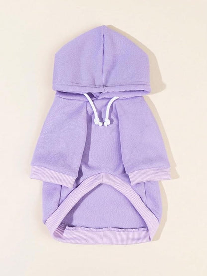 QWINEE Basic Dog Hoodie Sweatshirt Puppy Sweater Warm Cat Costumes Pet Clothes for Chihuahua Puppy Kitten Small Medium Dogs Mauve Purple X-Large