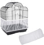 Birdcage Nylon Mesh Net Cover Guard Pet Birds Parrot Cage Seed Catcher Soft Ventilated Birdcage Skirt M Size(White)