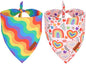 PTDECOR Rainbow Dog Bandanas Pride Day Dog Scarf Reversible Triangle LGBT+ Rainbow Bandanas for Small Dogs Pets (Pride, Small)