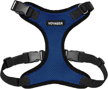 Voyager Step-in Pet Harness - All Weather Mesh, Adjustable Step in Harness for Cats and Dogs by Best Pet Supplies - Royal Blue/Black Trim, XL