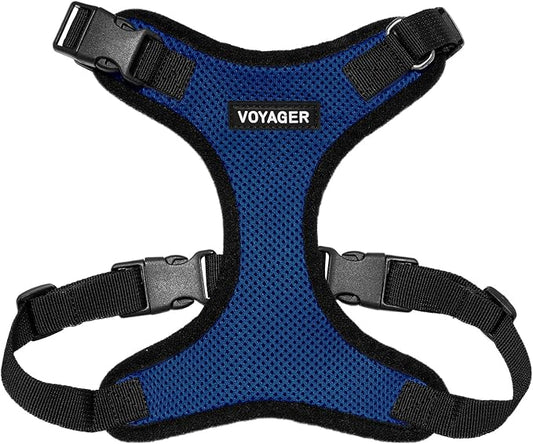Voyager Step-in Pet Harness - All Weather Mesh, Adjustable Step in Harness for Cats and Dogs by Best Pet Supplies - Royal Blue/Black Trim, XL