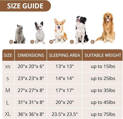 JOLLYVOGUE Calming Dog Bed Medium Size Dog, Anti-Anxiety Donut Medium Pet Bed, 31 inches Fluffy Faux Fur Round Cat Bed, Fits up to 45 lbs Pets (Smoke Black)