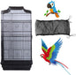 Bird Cage Seed Catcher, Large Airy Gauze Bird Cage Cover Guard, Adjustable Birdcage Nylon Mesh Net Cover (XL-118x32 in, Black)