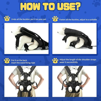 Dog Backpack Carrier, Legs-Out Front Carrier for Small Medium Dogs, Adjustable Breathable Front Carrier for Hiking, Cycling, Travel