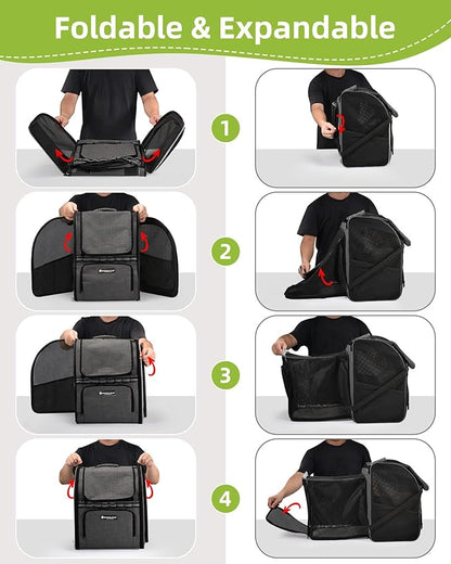 Cat Carrier Backpacks with Expandable Breathable Mesh, Pet Carrier Backpack for Cats Small Dogs Puppies Up to 20 Lbs, Dogs Carrier Backpack Great for Outdoor-Dark Black