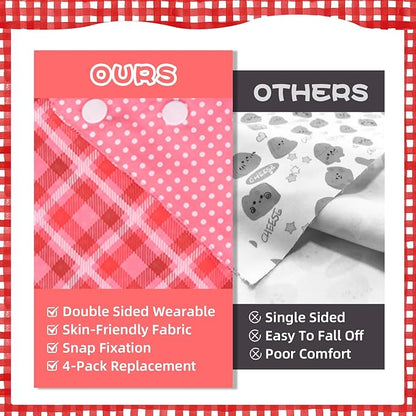 PAWCHIE Dog Bandanas Small Reversible Styles Pet Triangle Scarf Bibs - Adjustable with Two Snaps - Kerchief Set Accessories for Dogs, Puppy, Cats
