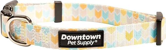Downtown Pet Supply - Best & Fancy Dog Collar - Lightweight Adjustable with Quick Buckle & D-Ring - Hand Wash Safe - Chevron - Medium
