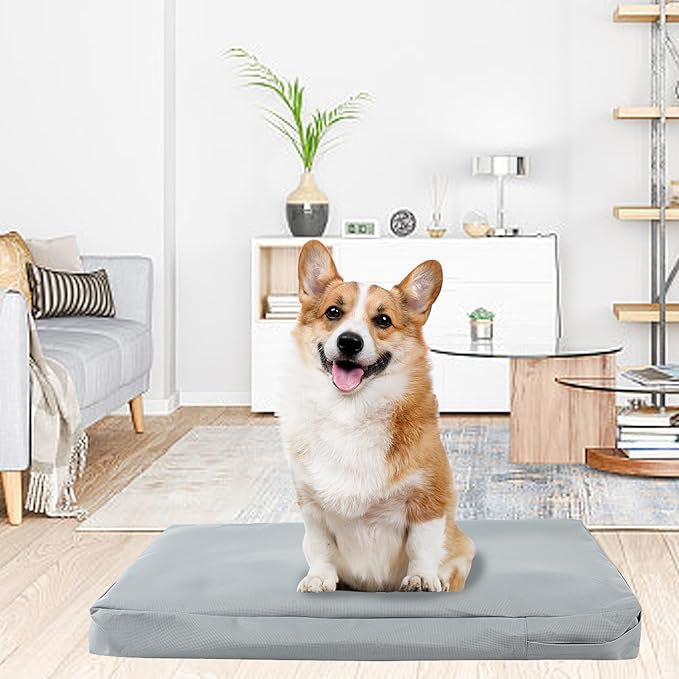 Waterproof Dog Bed Cover Replacement for 36 Inch Wire Crates, Heavy Duty Oxford Fabric Pet Bed Sleeve with Zipper, Washable & Durable Mattress Protector for Puppy, 34" L x 22" W x 3.5" H (Cover Only)