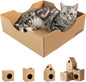 Modular Cardboard Cat Condo System, Bowl-Shaped Cat Bed Module, Foldable Stackable DIY Cat House for Indoor Cats
