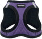 Best Pet Supplies - All Weather Plush, Reflective, No Pull Harness for Small, Medium Dogs, Cats - Secure with Hook & Loop Fastener, Buckle, Double D-Rings - Purple Faux Leather, L