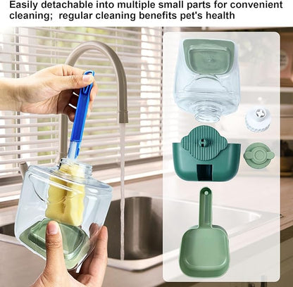 35oz Rabbit Water Bottle, Pet Hanging Automatic Water Dispenser for Small Animal Ferret Guinea Pig Chinchilla Dog Cat (Cage Grid Spacing 1.1''-2.1'') (Yellow)