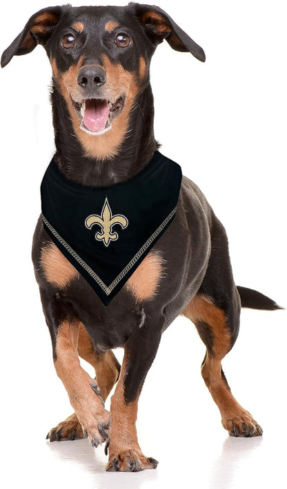 Pets First NFL New Orleans Saints TIE Bandana, Size Large/X-Large. Dog Bandana Scarf Bib for Pet Cat Dog. The Ultimate Game-Day, Party Bandana