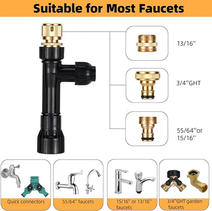 DXOPHIEX Gravel Vacuum for Aquarium Fish Tank Siphon Aquarium Water Changer with Three Metal Faucet Adapter and Long Hose 30 Feet