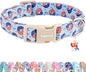 Faygarsle Patriotic Dog Collar, 4th of July Design, American Flag Pattern, Light Blue Summer Design for Small Medium Large Dogs S