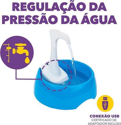 Aqua First Pet Water Fountain - Automatic Drinking Bowl for Cats and Dogs - Light and Portable - Replaceable Filters - Ergonomic Design - 1.2L/42 fl oz - White