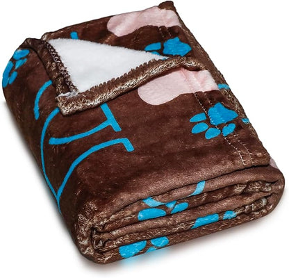 Dog Blanket for Small Dogs Washable-Soft Fluffy Puppy Blanket with Premium 300GSM Coral Fleece,Cozy Calming Cat Blankets for Indoor Cats for Kitten Doggy,Coffee,43x30IN