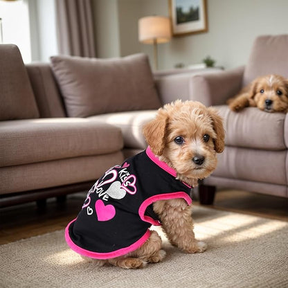 4 Pack Dog Shirts Summer Printed Puppy Clothes Cute Sleeveless Pet T Shirts Dog Clothes for Small Medium Dogs Cats Girl(M)