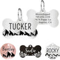 Ultra Joys Personalized Dog and Cat Tags - Stainless Steel, Custom Engraving Front and Back, Bone Tag Mountain Design, Silver Small