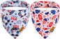 4th of July Dog Bandanas with Snap Button, 2 Pack American Flag Pet Scarf for Boy & Girl, Premium Durable Fabric, Adjustable Fit, Patriotic Bandana for Medium and Large Dogs (Large)