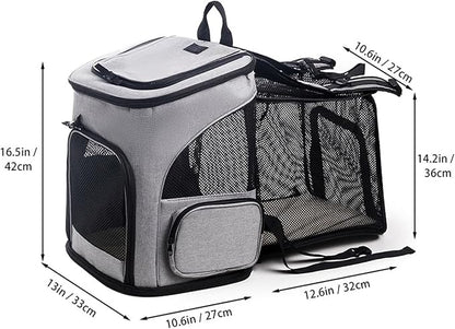 Expandable Cat Backpack Carrier – Airline Approved Pet Carrier for Small Cats Dogs Up to 17 Lbs, Travel Backpack with Breathable Mesh for Outdoor Camping Hiking