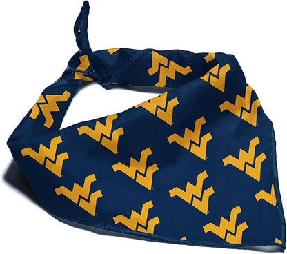 West Virginia Mountaineers Officially Licensed Bandana for Dogs and Cats | Fits Pets Great Gift Idea | Easy-to-Tie (Large, 28")