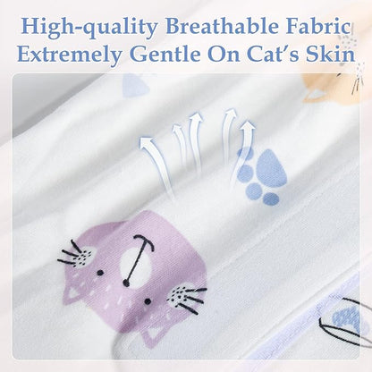 ANWA Cat Recovery Suit - Breathable Cat Onesie for Cats After Surgery Female, Kitten Surgery Recovery Suit Female Abdominal Wounds