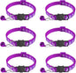 6 Pack Breakaway Cat Collar with Bells, Claw Print Design, Safety Buckle Kitten Collars, 0.4 Inches Width Lightweight, Adjustable 7.5-12.5 Inches Suitable for Girl Boy Cats