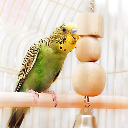2PCS Bird Perches for Cage Wooden Parrot Perch Stand, Parrot Perches Toys Wood Perch with Different Widths Bird Cage Toys Cages Accessories for Macaws, Small Parakeets, Conures, Budgies, Finches