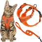 Voyager Escape-Proof Step-in Lock Cat Harness & 5ft Neoprene-Handle Leash Set All-Weather Mesh with Reflective Stitching for Small to Large Cats by Best Pet Supplies, Orange (327), XXXS