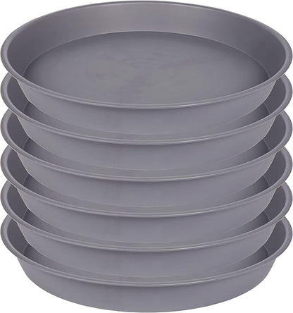 6 Pack of 7 inch Plant Saucer, Heavy Duty Plastic Plant Water Tray 7 inch Round, Flower Plant Saucers for Indoors No Holes, Plant Dishes Saucer for Planter 7"/8" (7", Cement)