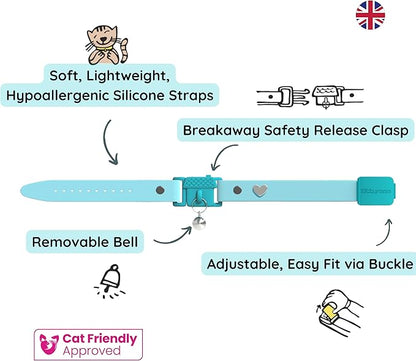Kittyrama Aqua Kitten Collar with Bell. Award Winner. Vets & Cat Experts Approved. Breakaway Quick Release, Comfy & Lightweight