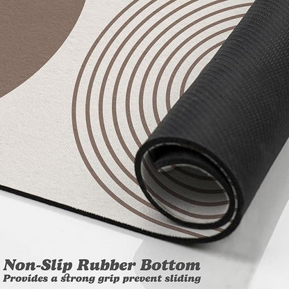 Dog Food Mats for Floors Waterproof, Cat Water Bowl Mats Pet Feeding Absorbent Mat Placemats for Food and Water Brown Bohemia 24 * 32 inch