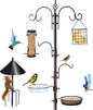 Bird Feeding Station Kit, 87 Inches Bird Feeder Pole, Premium Feeder Hanging Kit with Metal Suet, Water Bowl, Mesh Tray and Squirrel Baffle