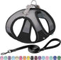 AIITLE No Pull Dog Harness and Leash Set, Step in Adjustable Dog Harness with Padded Vest for All Weather, Dog Leash with Soft Padded Handle, Easy to Put on Small and Medium Dogs Black S