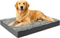 Dog Bed Extra Large Sized Dogs, Orthopedic XL Dog Beds with Removable Washable Cover, Waterproof Indestructible Big Dogs Bed with Anti-Slip Bottom, Egg Crate Memory Foam Pad, 41"x27"x3.5", Grey