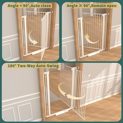 40.55" Tall, 34.05-45.86 Inch Wide, 1.37" Ultra Narrow Spacing Dog Pet Baby Gate Indoor for Doorway Hallway, Pressure Mounted 35 36 37 38 39 40 41 42 43 44 45 Inches Wide